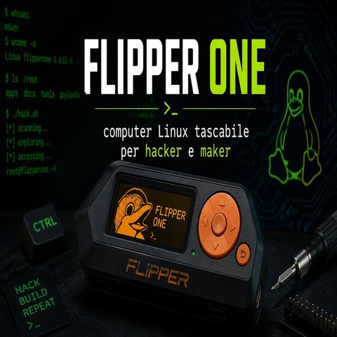 Flipper One- computer Linux tascabile per hacker e maker