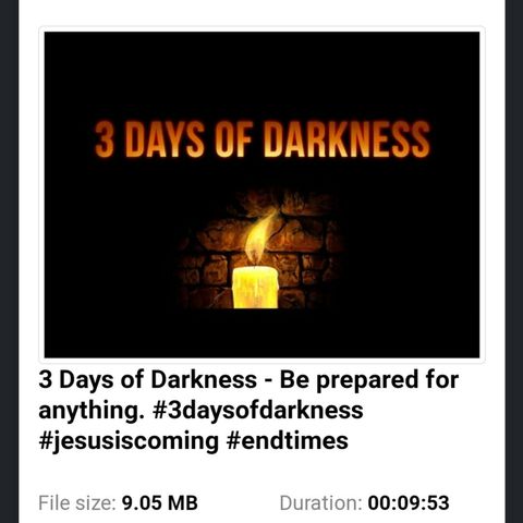 3 Days of Darkness - Be prepared for anything. #3daysofdarkness #jesusiscoming #endtimes