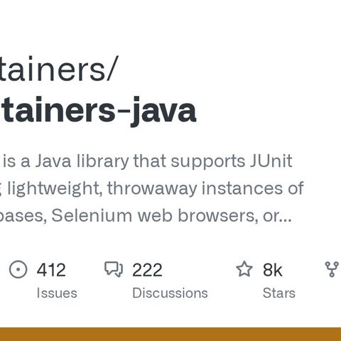 GitHub - testcontainers/testcontainers-java: Testcontainers is a Java library that supports JUnit...