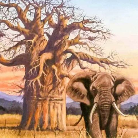 Fábula africana 🐺 El astuto vence al fuerte 🐘