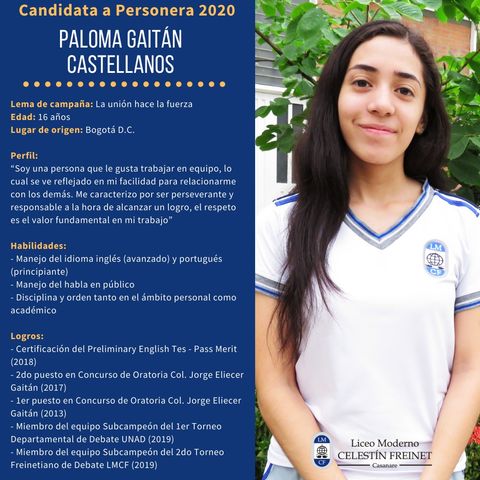 Entrevista a Paloma Gaitán, candidata a Personería Escolar 2020