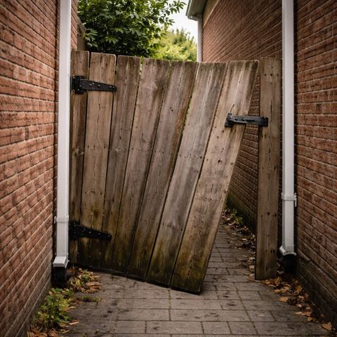 Gate closes before the hinge