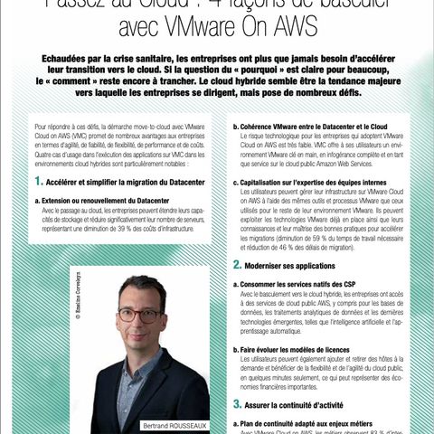 Podcast partenaire  Computacenter : Passez au Cloud : 4 façons de basculer avec VMware On AWS