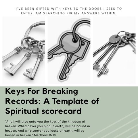 Keys For breaking Records: Templates Of Spiritual Scorecards