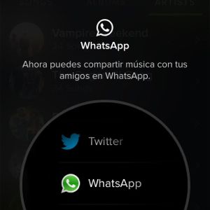 Compartir canciones por WhatsApp