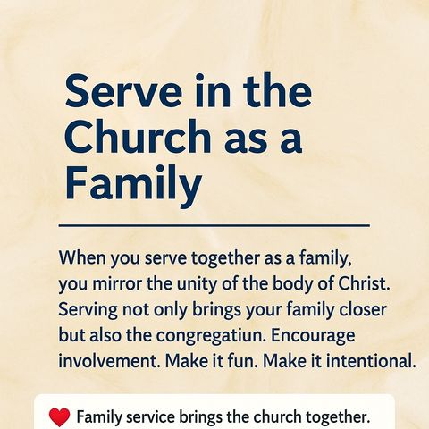 Serve in the Church as a Family