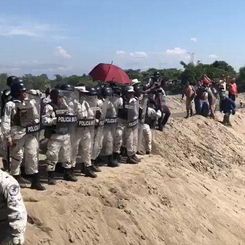 La Guardia Nacional contuvo a caravana migrante