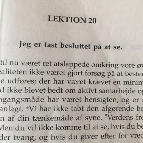 Lektion 20.  Et Kursus I Mirakler.