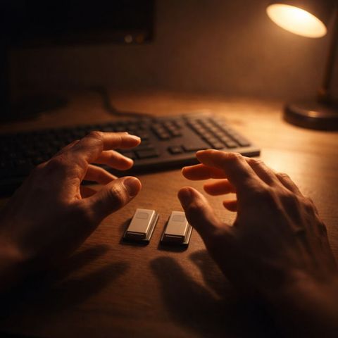 Hands hover over switches