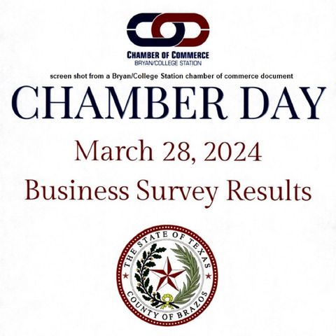 Brazos County commissioners receive results of the chamber of commerce 16th annual Chamber Day survey