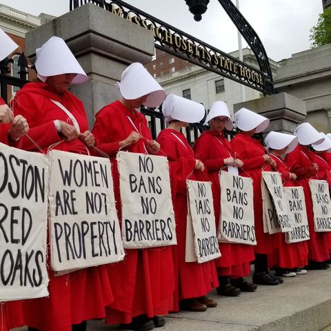 Boston Red Cloaks Protest Abortion Restrictions At State House