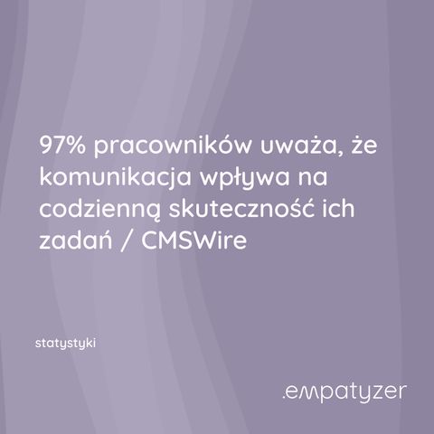 "97% pracowników uważa, że ​​komunikacja wpływa na codzienną skuteczność ich zadań / CMSWire  "