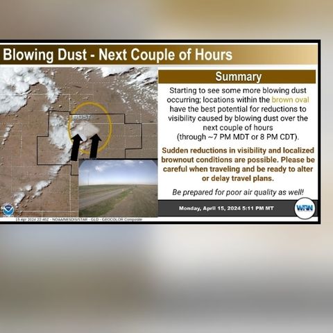Dust Storm Develops In Kansas 4/15/24