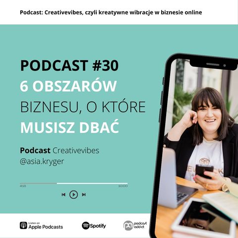 PODCASt #30 - 6 obszarów biznesu o które musisz zadbać