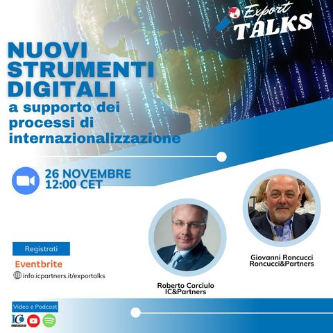 Export Talks: Nuovi strumenti digitali per l'internazionalizzazione