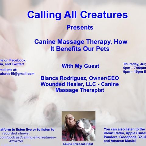 Calling All Creatures Presents Canine Massage Therapy, How It Benefits Our Pets