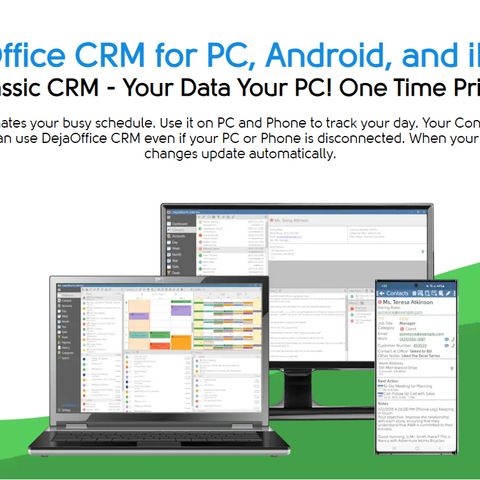 DejaOffice CRM for PC, Android, and iPhone