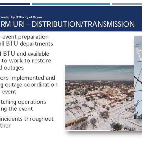 Bryan city council gets a review of BTU's response to February winter storm
