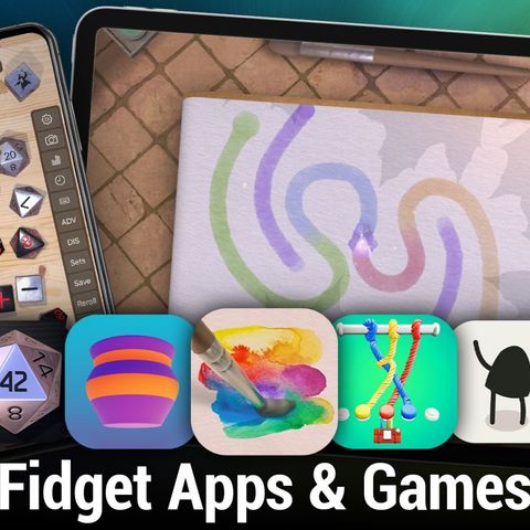iOS 539: Fidget Apps & Games - Dice by PCalc, Super Balls, Empty., Patterned, fidget: calm and clear