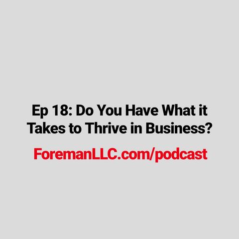 Ep 18: Do You Have What it Takes to Thrive in Business?