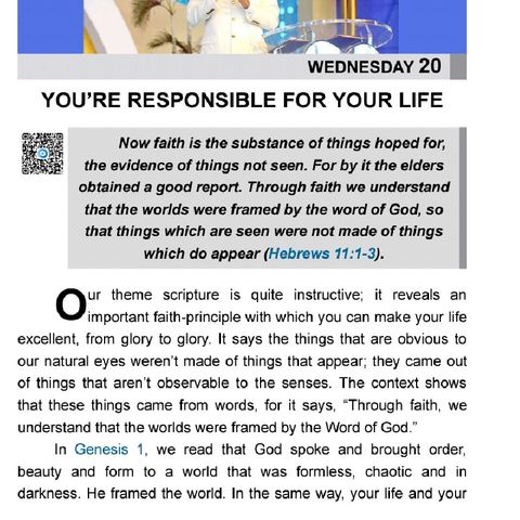 You Are Responsible For Your Life.