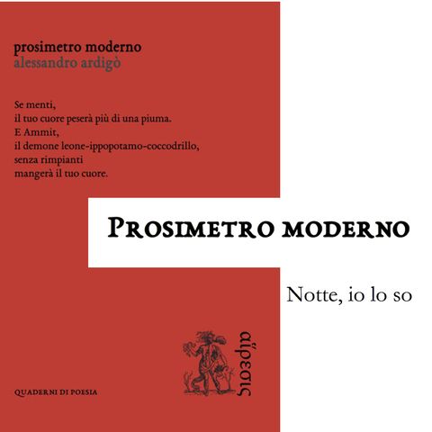 Notte, io lo so - Prosimetro Moderno