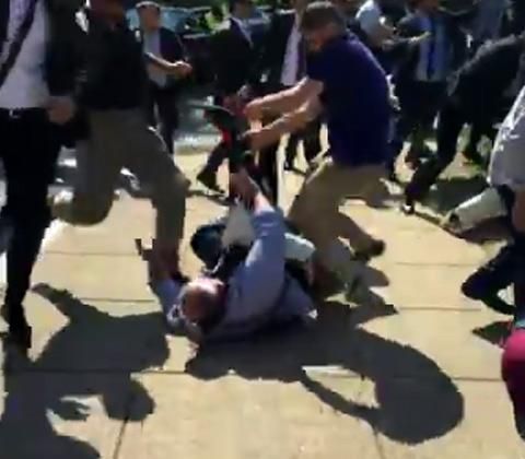 TURKISH PRESIDENT’S BODYGUARDS ATTACK PROTESTERS DURING DC VISIT