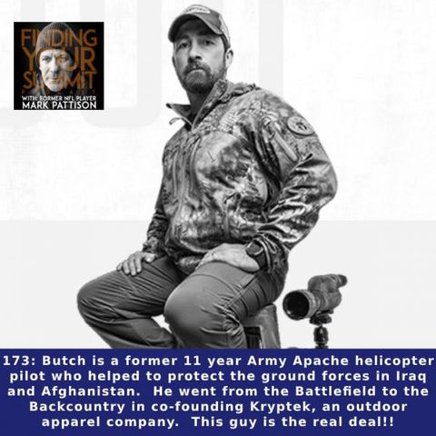 Butch is a former 11 year Army Apache helicopter pilot who helped to protect the ground forces in Iraq and Afghanistan.  He went from the Ba