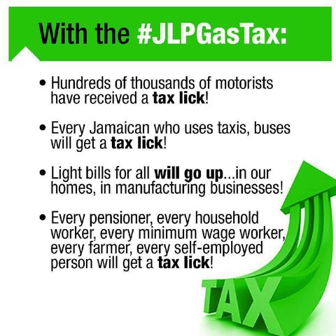 #taxperity Enough Is Enough!! JLP Robbing The Poor To Feed The Rich. Fuel Tax Is Also Consumption Tax. The Poor Will Be Burdened