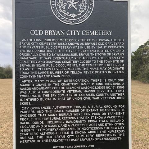 The newest state historical marker in Bryan recognizes the former "Yellow Fever Cemetery"