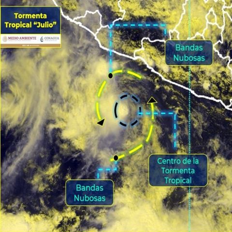 Se forma tormenta tropical Julio. Genera lluvias en Oaxaca, Guerrero y Michoacán