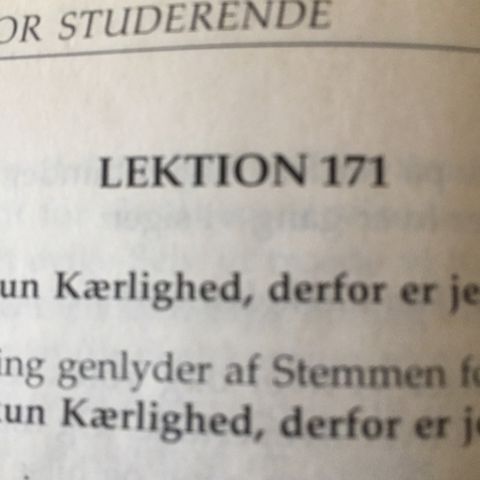 Repetition V samt lektion 171. Et kursus i mirakler.