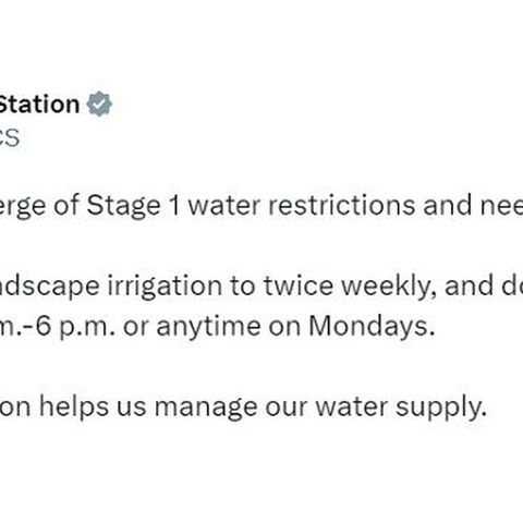 City of College Station warns water restrictions could be coming