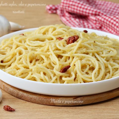 Spaghetti aglio, olio e peperoncino risottati