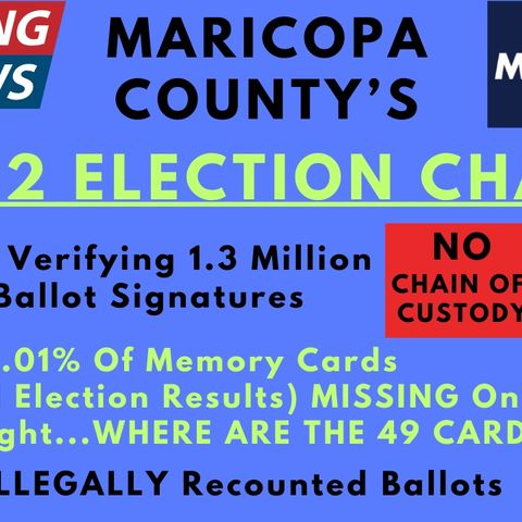 314 NOV 8 ELECTION: Maricopa County's MASSIVE CRIMES - 1.3 Million ILLEGAL Early & 48,192 ILLEGAL Day Of Ballots, 11% Memory Cards MISSING