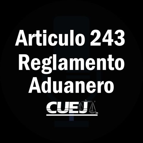 Articulo 243 Reglamento de la ley aduanera México