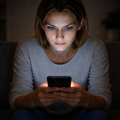 Screen glow unblinking stare