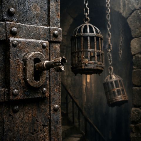 Metal key snaps inside lock
