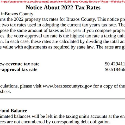 Brazos County commissioners set a proposed FY 23 property tax rate on a 3-2 vote