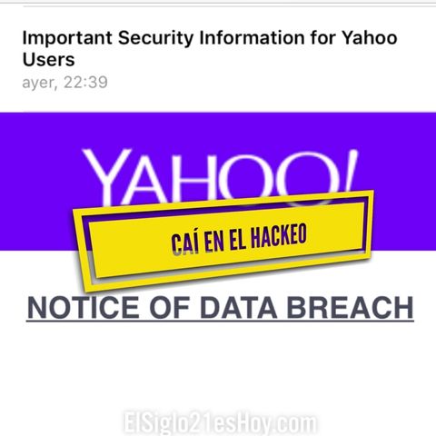 Caí en el hackeo a Yahoo!
