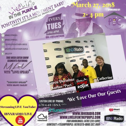 Live Life In The Purple with MLUV-Guests-Author/Poet Lauren Doriahana and Indie Artist Danae Joi
