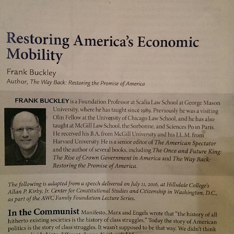 Story Time Episode Eleven - Imprimis: Restoring America's Economic Mobility