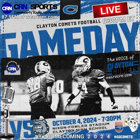 "Friday Night Lights" #Homecoming2024 GNR4-A Conference Varsity Football Southeast Raleigh Bulldogs VS Clayton Comets!! #WeAreCRN #GoComets