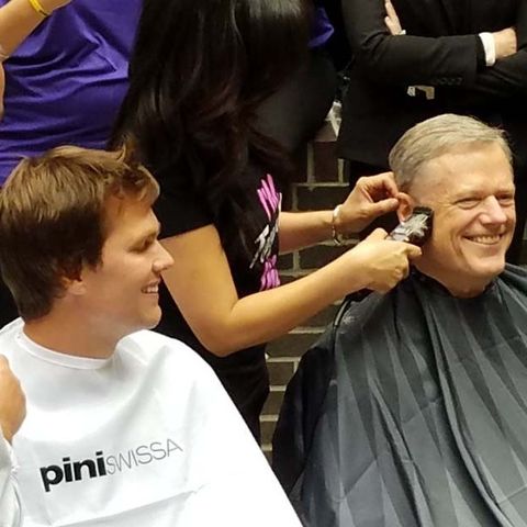 Gov. Charlie Baker Gets Buzz Cut With Tom Brady For Charity