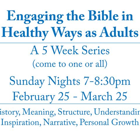 Engaging the Bible in Healthy Ways as Adults - What Approaches Can We Take