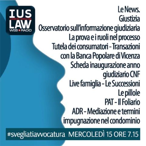 Mercoledì,  15 febbraio 2017 #SvegliatiAvvocatura - LIVE