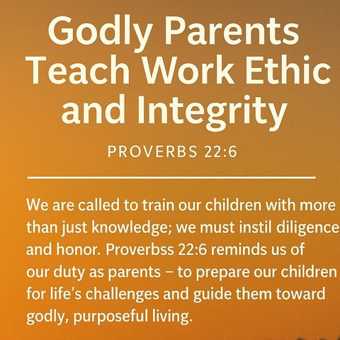 Godly Parents Teach Work Ethic and Integrity