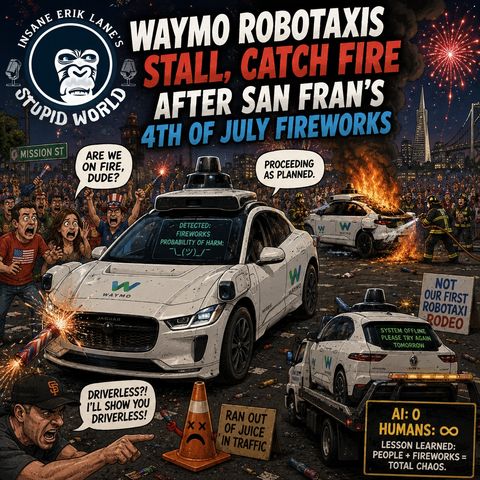 Whacko Waymos On The 4th of July, Thief Steals A Thief's Car During A Theft, and A Man Ignites His House With His Junk