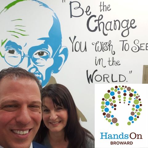 Laughing and learning about Hands on Broward with President/CEO Dale Mandell