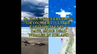 82 VOLCANOES ERUPTING OR ON ALERT, 5 LARGE EARTHQUAKES IN 3 DAYS, MORE DEAD WHALES IN ICELAND